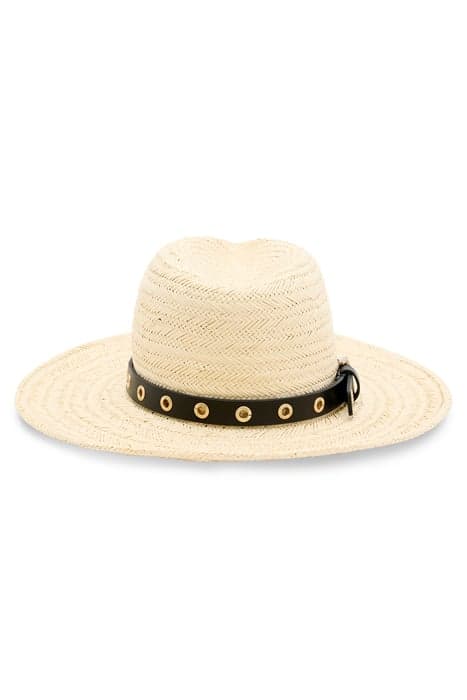 DELILAH STRAW FEDORA NATURAL/BLACK by AllSaints