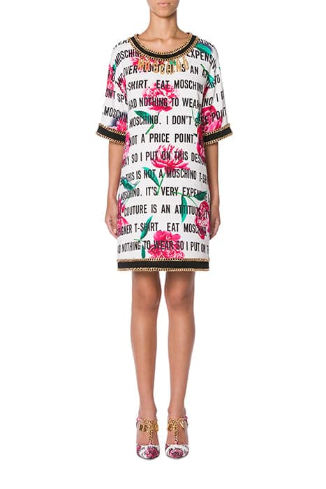 SLOGAN & FIORI CADY DRESS WHITE by Moschino