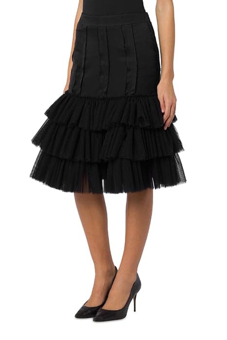 INSIDE OUT VISCOSE SATIN SKIRT BLACK by Moschino