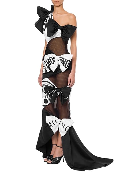 BLACK & WHITE DUCHESS DRESS WHITE by Moschino