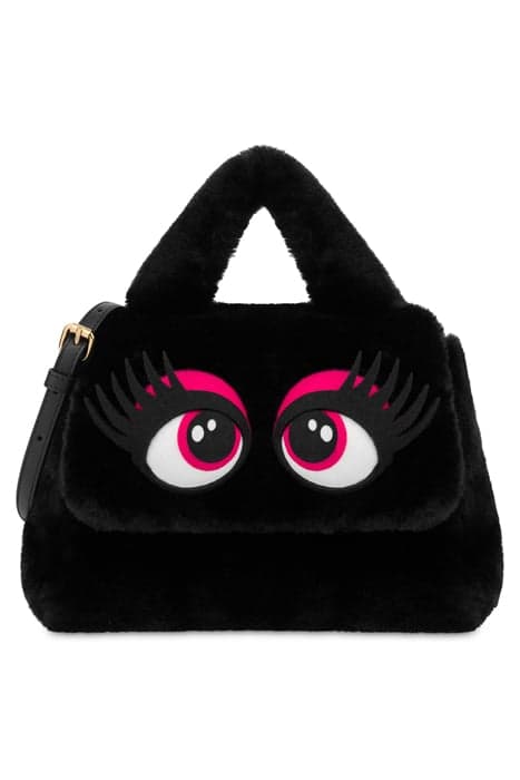 HANDBAG IN SOFT EYES FABRIC BLACK by Moschino