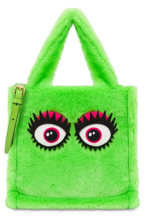 SHOPPER IN SOFT EYES FABRIC GREEN by Moschino