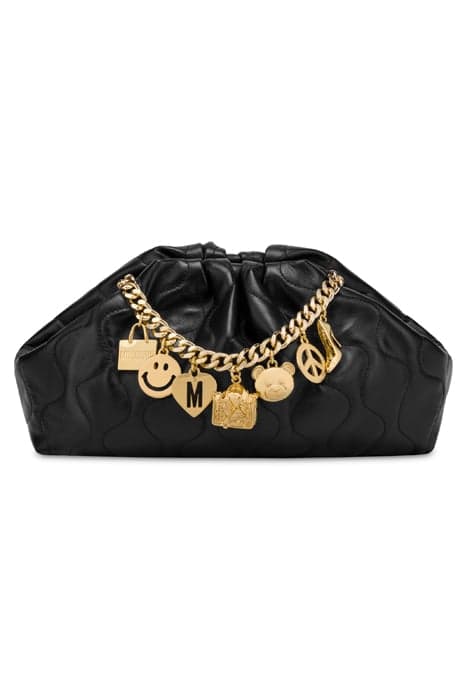 MOSCHINO CHARMS CLUTCH BLACK by Moschino