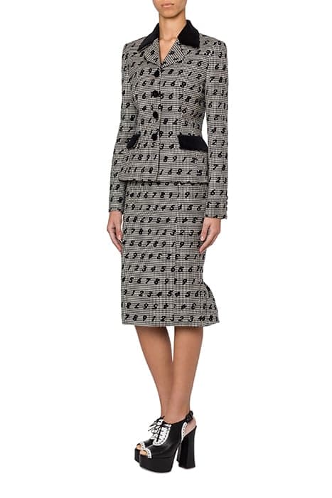 FLOCK NUMBERS HOUNDSTOOTH JACKET WHITE by Moschino