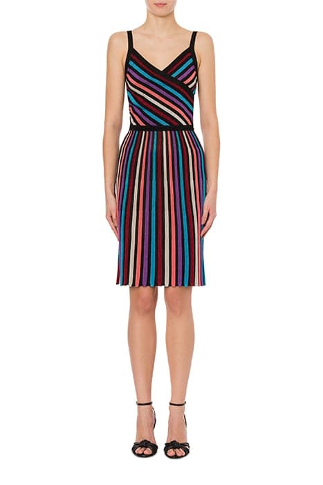 WRAP DRESS WITH LUREX STRIPES MULTICOLOR by Moschino