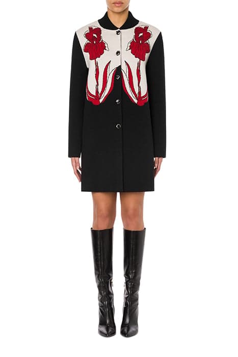 IRIS PURE WOOL COAT BLACK by Moschino