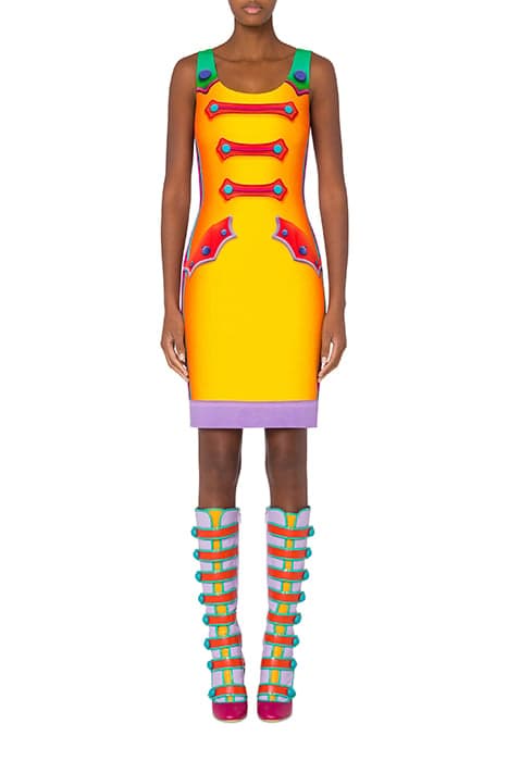 TROMPE L'ŒIL CADY DRESS MULTICOLOR by Moschino