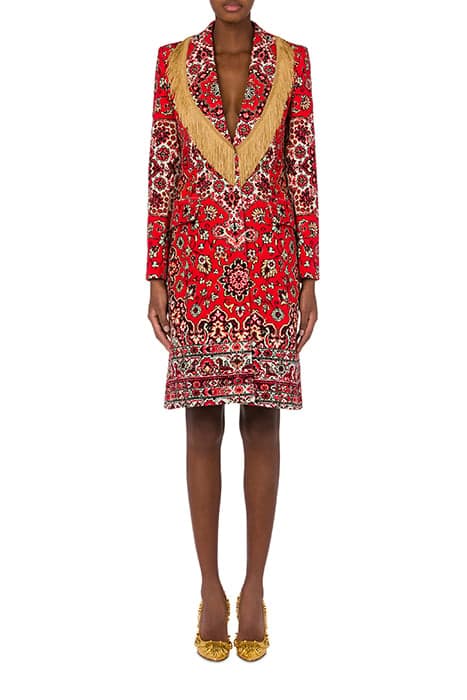 RUG PRINT VELVET COAT RED by Moschino