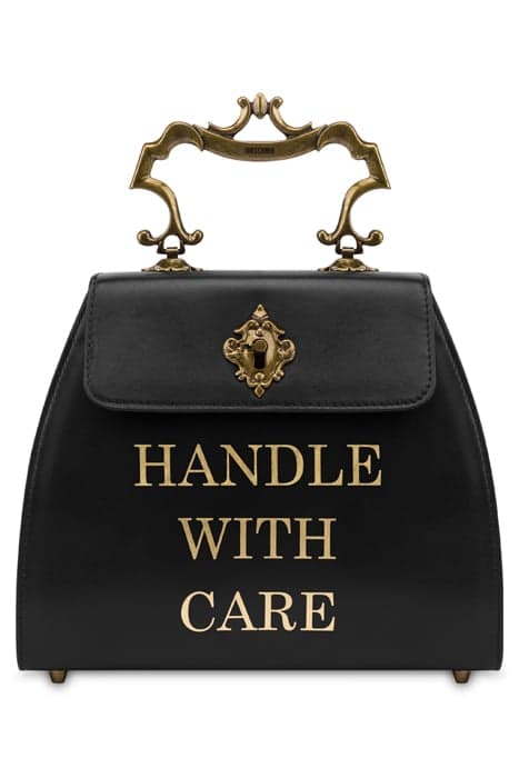 HANDLE WITH CARE HANDBAG BLACK by Moschino