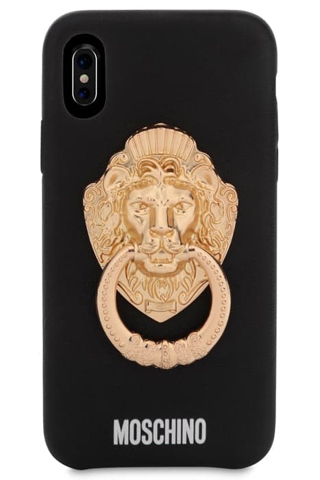 IPHONE X / XS HEAD LION HANDLE COVER BLACK by Moschino