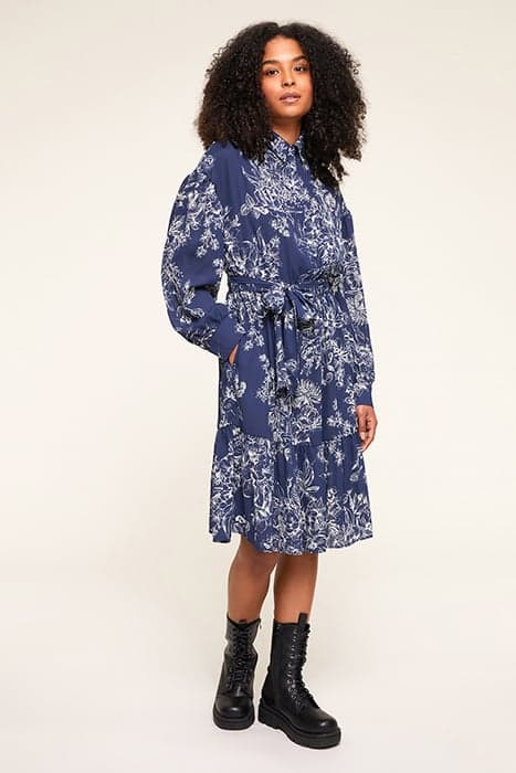 FLORAL PATTERNED CHEMISIER DRESS BLUE by Motivi