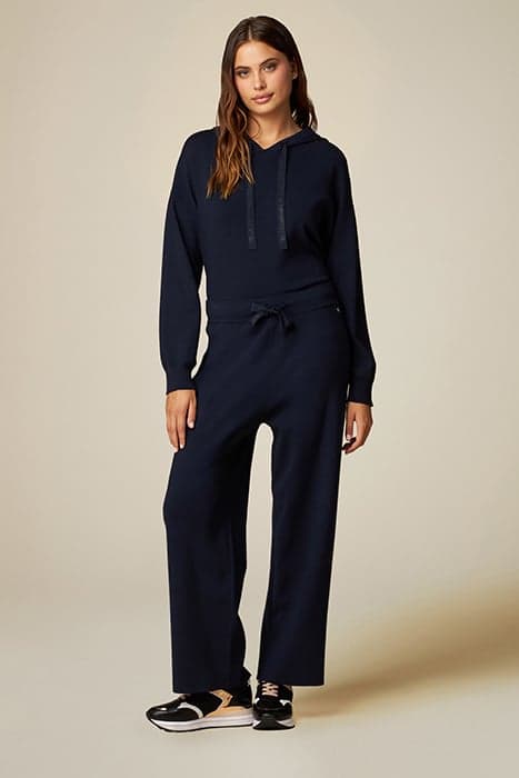 KNIT PALAZZO TROUSERS BLUE by Oltre