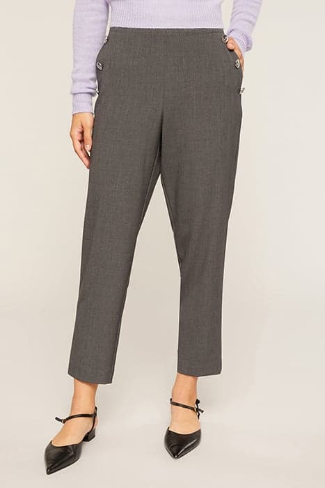 FLOWING TROUSERS WITH BUTTON FEATURE GREY by Motivi