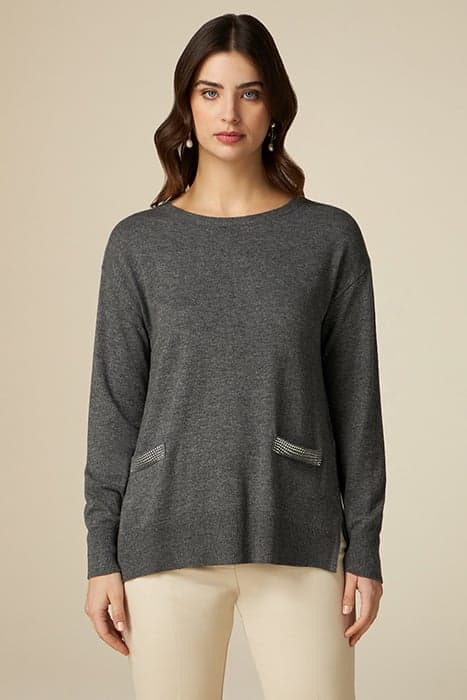 Wool blend sweater with crystals by Oltre