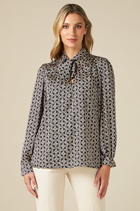 BLOUSE WITH OPTICAL PATTERN WHITE by Oltre