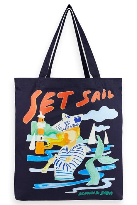 3 CROSSES CANVAS TOTE BAG NAVY BLUE by Scotch & Soda