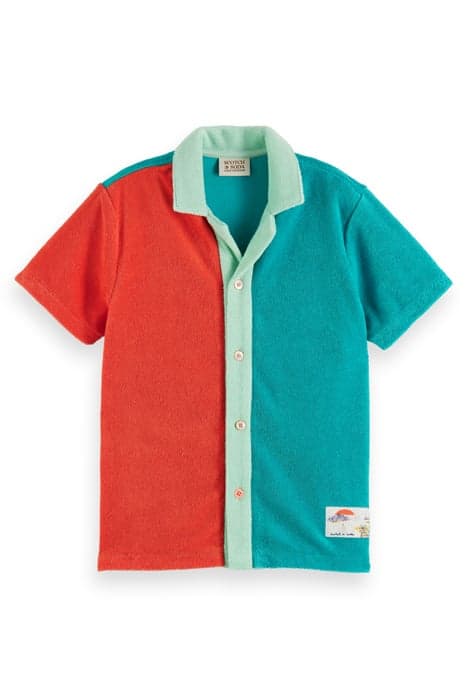 COLOUR-BLOCK TOWELLING SHORT-SLEEVED SHIRT COLOURFUL BLOCKIN by Scotch & Soda