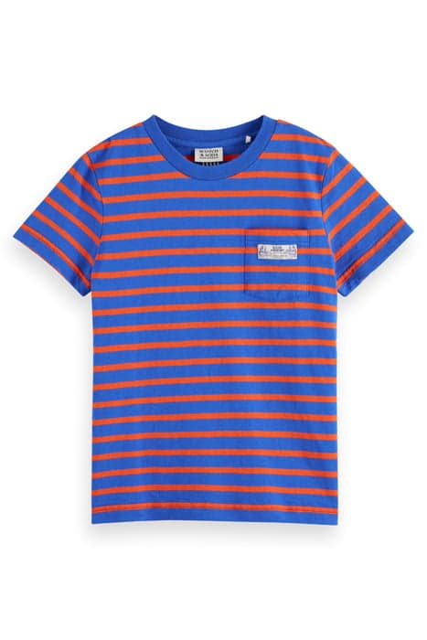 RELAXED-FIT YARN-DYED STRIPE T-SHIRT HARBOUR BLUE/ BUOY RED  by Scotch & Soda