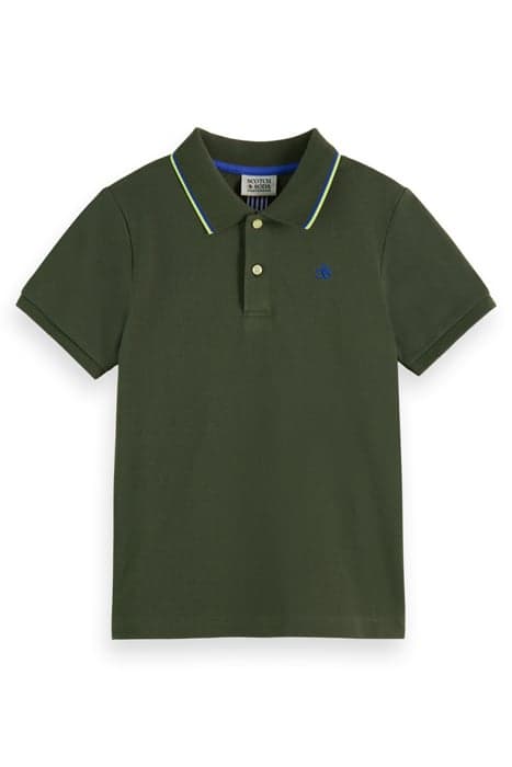 PIQUE POLO WITH TIPPING SEA WEED GREEN by Scotch & Soda