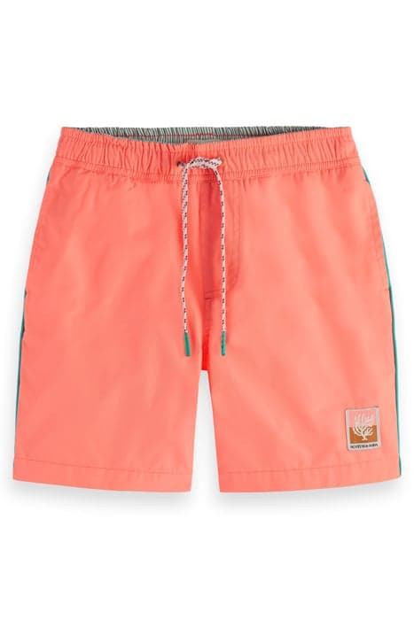 SHORT-LENGTH - PLACED EMBROIDERY SWIMSHORTS NEON CORAL by Scotch & Soda