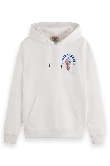 FRONT AND BACK ARTWORK HOODIE WHITE by Scotch & Soda