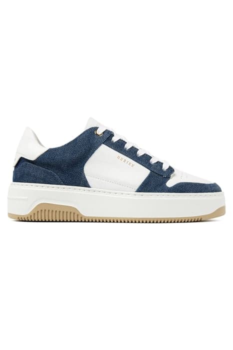 BASKET COURT (L) WHITE LEATHER - DENIM by Nubikk