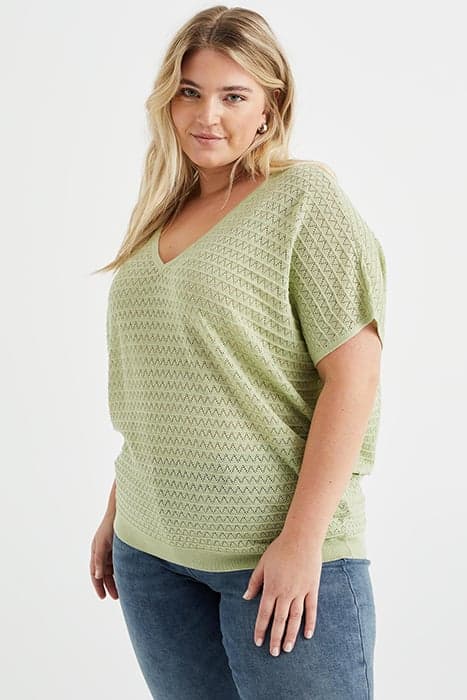 KNITTED PULLOVER LIGHT GREEN by WE Fashion