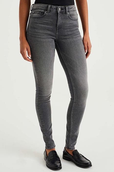 5-POCKET MID WAIST DARK GREY by WE Fashion