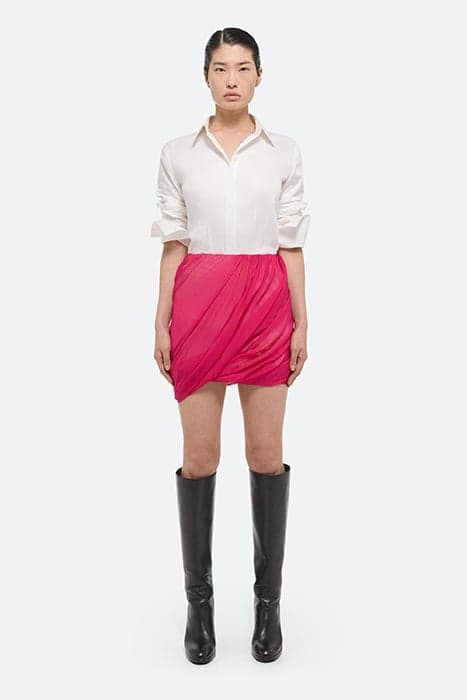 STR BUBBLE SKIRT SILK FUCHSIA by Helmut Lang