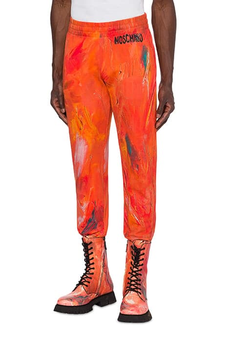 PAINTING FLEECE JOGGING ORANGE by Moschino