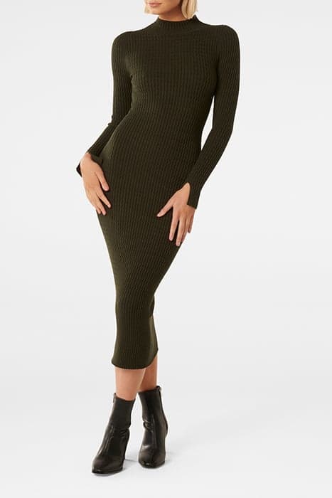 GEORGIA TEXTURED COLUMN KNIT DRESS OREGANO by Forever New