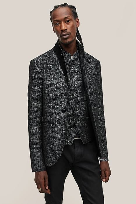 CUT-AWAY SHAPED HIGH PITCH JACKET WITH T STEEL GREY by John Varvatos