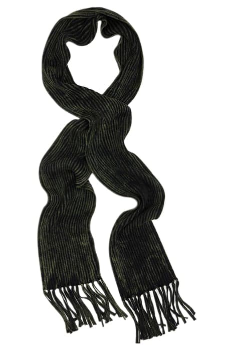 KNIT RIB SCARF IN MARBLE WASH DARK OLIVE by John Varvatos