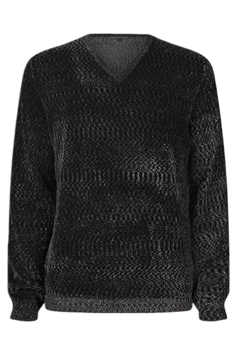 WETZEL REGULAR FIT LS VNECK WITH CHENILL STEEL GREY by John Varvatos