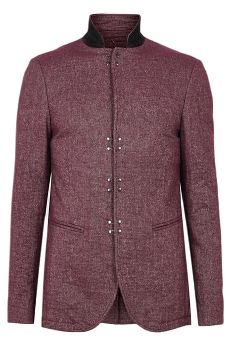 SLIM FIT NOTCH LAPEL JACKET WITH A HOOK OXBLOOD by John Varvatos