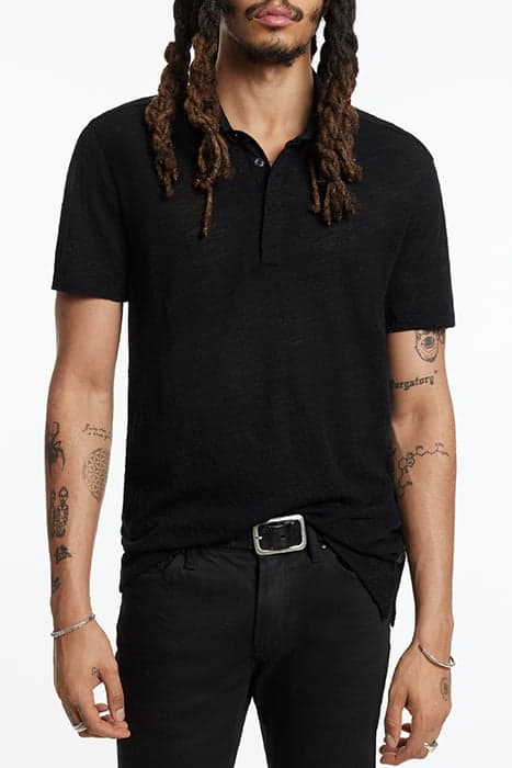 IRWIN REGULAR FIT SS POLO WITH TEXTURE BLACK by John Varvatos