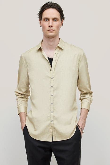 MULTI BUTTON SLIM FIT SHIRT CARAMEL by John Varvatos