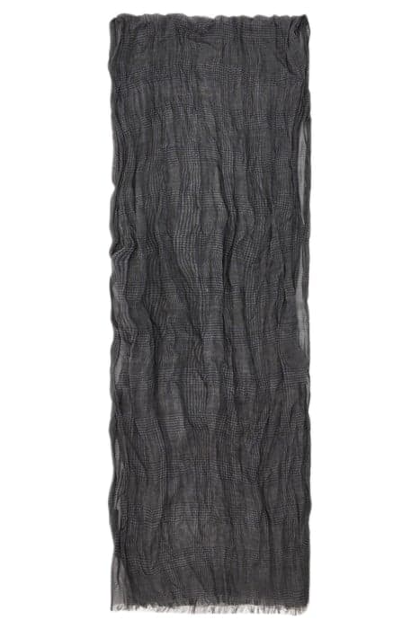 PRINCE OF WALE PLAID PRINTED SCARF IRON GREY by John Varvatos