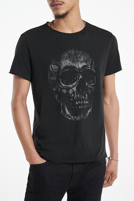 SS RAW EDGE TEE - SKULL BLACK by John Varvatos