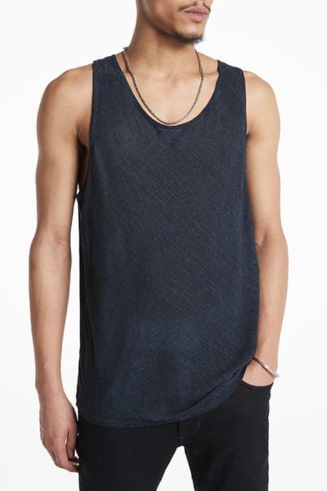 BROOME SLIM FIT LINEN TANK TOP WITH COLD SEAL GREY by John Varvatos