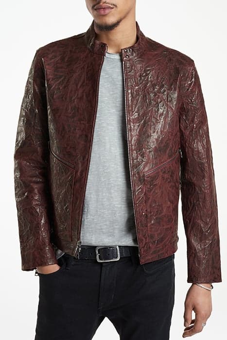 ZIP FRONT JACKET WITH ZIP HIP PKTS H B C CHERRYWOOD by John Varvatos