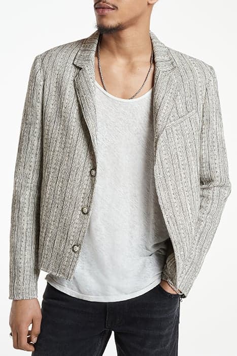 SHORT JACKET WITH WELT CHEST PKT ANGLED BLACK/WHITE by John Varvatos