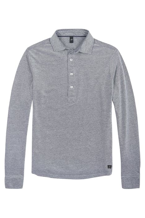 STONE | LONGSLEEVE PIQUÉ POLOSHIRT NAVY WHITE MELANGE by WAHTS