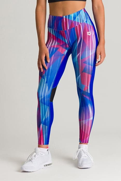 W GYM LONG TIGHTS SHADING PRISM-NEON BLUE by Arena