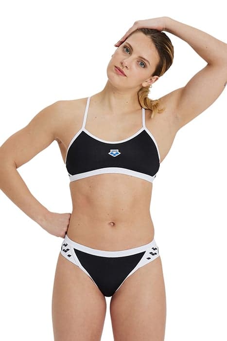 WOMEN'S ARENA ICONS BIKINI CROSS BACK SO BLACK-WHITE by Arena