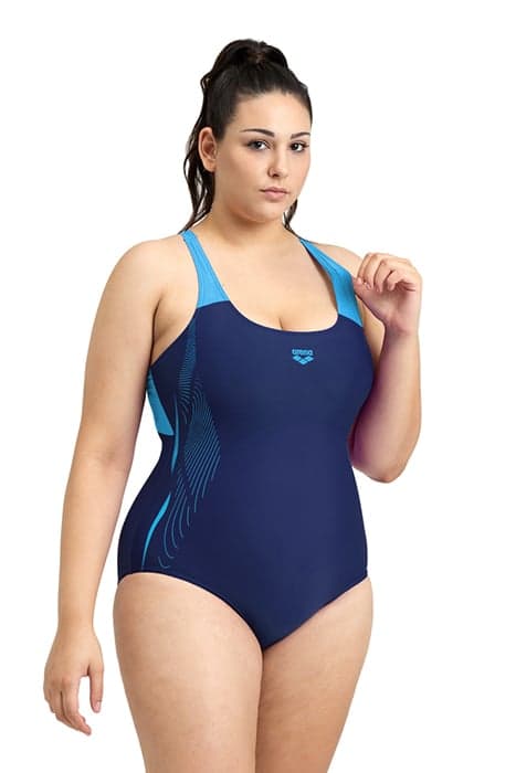 WOMEN'S SWIMSUIT ARENA GRAPHIC PLUS NAVY-TURQUOISE by Arena