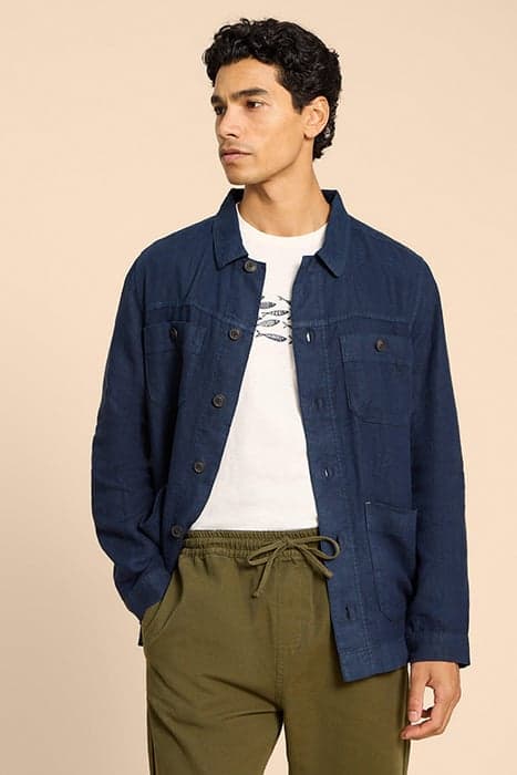 LINEN CHORE JACKET DARK NAVY by White Stuff