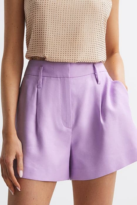 HOLLIE-PLEAT FRONT LINEN LILAC by Reiss