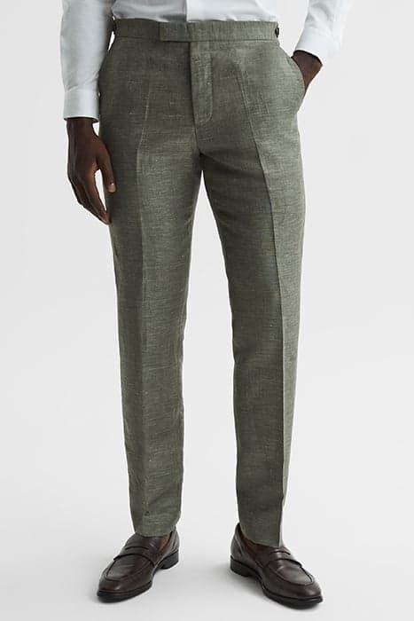 RIVA-LINEN TROUSER SAGE by Reiss