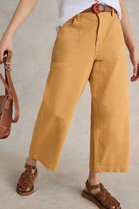 TIA WIDE LEG CROP JEAN MID YELLOW by White Stuff